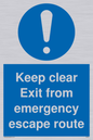 MA233: keep clear exit from emergency escape route