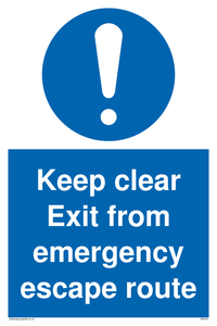 MA233: keep clear exit from emergency escape route