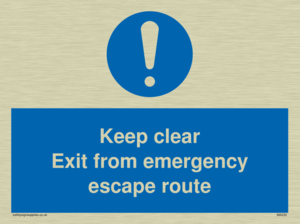 MA233: keep clear exit from emergency escape route
