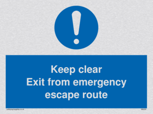 MA233: keep clear exit from emergency escape route