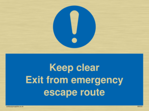 MA233: keep clear exit from emergency escape route