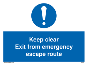 MA233: keep clear exit from emergency escape route