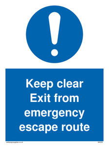 MA233: keep clear exit from emergency escape route