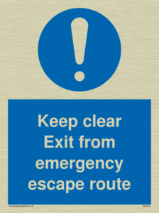 MA233: keep clear exit from emergency escape route