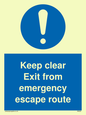 MA233: keep clear exit from emergency escape route