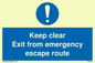 MA233: keep clear exit from emergency escape route