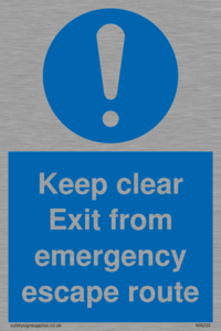 MA233: keep clear exit from emergency escape route