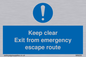 MA233: keep clear exit from emergency escape route