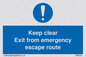 MA233: keep clear exit from emergency escape route