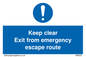 MA233: keep clear exit from emergency escape route