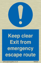 MA233: keep clear exit from emergency escape route