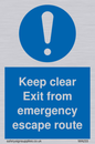 MA233: keep clear exit from emergency escape route