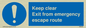 MA233: keep clear exit from emergency escape route