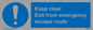 MA233: keep clear exit from emergency escape route