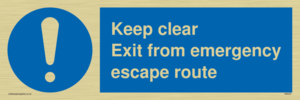 MA233: keep clear exit from emergency escape route