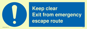 MA233: keep clear exit from emergency escape route