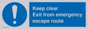 MA233: keep clear exit from emergency escape route