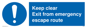 MA233: keep clear exit from emergency escape route