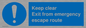 MA233: keep clear exit from emergency escape route