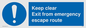 MA233: keep clear exit from emergency escape route