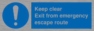 MA233: keep clear exit from emergency escape route
