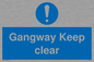 MA234: gangway keep clear