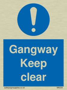 MA234: gangway keep clear