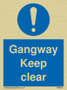 MA234: gangway keep clear