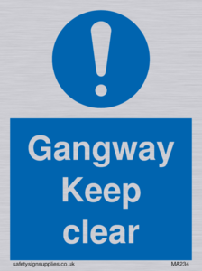 MA234: gangway keep clear
