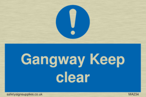 MA234: gangway keep clear