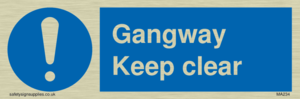 MA234: gangway keep clear