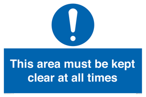 MA237: this area must be kept clear at all times