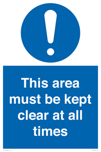 MA237: this area must be kept clear at all times