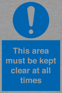 MA237: this area must be kept clear at all times