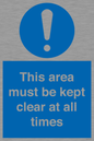 MA237: this area must be kept clear at all times