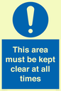 MA237: this area must be kept clear at all times