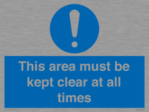 MA237: this area must be kept clear at all times