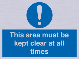 MA237: this area must be kept clear at all times
