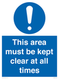 MA237: this area must be kept clear at all times