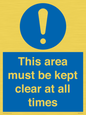 MA237: this area must be kept clear at all times