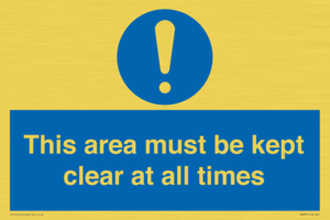 MA237: this area must be kept clear at all times