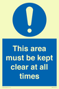 MA237: this area must be kept clear at all times