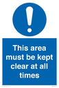 MA237: this area must be kept clear at all times
