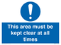 MA237: this area must be kept clear at all times