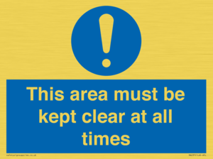 MA237: this area must be kept clear at all times