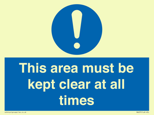 MA237: this area must be kept clear at all times