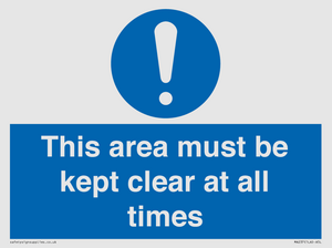 MA237: this area must be kept clear at all times