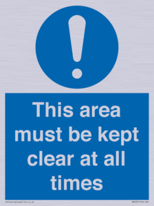 MA237: this area must be kept clear at all times