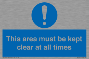 MA237: this area must be kept clear at all times