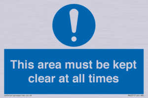 MA237: this area must be kept clear at all times